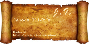 Jahoda Illés névjegykártya